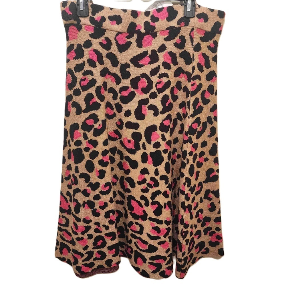 NWT Est 1946 Leopard Print Multicolor A Line Skirt Womens Large Viscose Blend - Picture 3 of 11